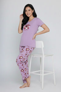Zivame Toy Story Knit Cotton Pyjama Set - Orchid Bloom — thumbnail 4